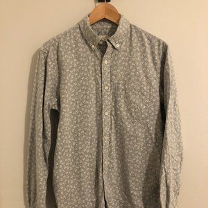 Club Monaco Grey Flower Print Slim Shirt, S